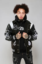Load image into Gallery viewer, Gallery Half Leather Varsity Jacket
